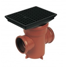 110mm Back Inlet Bottle Gulley with Rectangular Grid